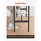Bar Table, Sturdy Metal Frame High Top Pub Table, Narrow Long Kitchen Dining, Cocktail Counter Bar Height Desk, Easy to Assemble,39x16x35.5 in, for Living Room Party, Rustic Brown and Black